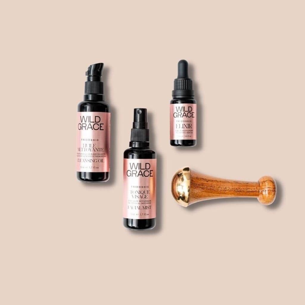 EINSTÖK HRESSING fyrir andlit: Hyaluronic ELEXÍR, andlitsúði m/kristöllum, hreinsiolía og kansavöndur