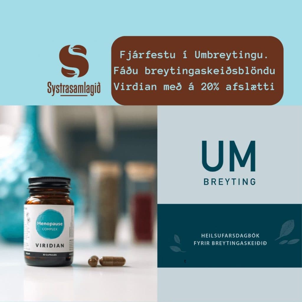 Umbreyting - heilsufarsbók fyrir breytingaskeiðið og breytingaskeiðs blanda með á 20% afslætti