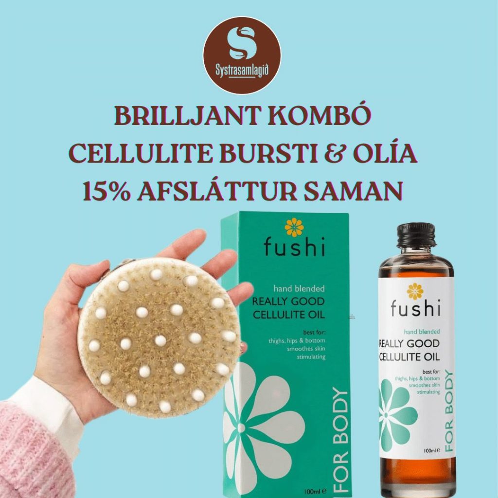Cellulite olía og detox líkamsbursti. 15% afsláttur ef verslað er saman